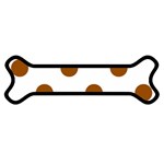 Polka Dots - Brown on White Magnet (Dog Bone)
