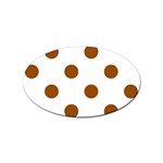 Polka Dots - Brown on White Sticker (Oval)