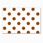 Polka Dots - Brown on White Postcard 4  x 6 