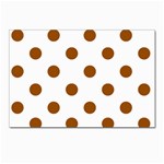 Polka Dots - Brown on White Postcards 5  x 7  (Pkg of 10)