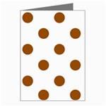 Polka Dots - Brown on White Greeting Card