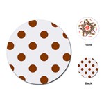 Polka Dots - Brown on White Playing Cards (Round)