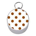 Polka Dots - Brown on White Silver Compass (Mini)