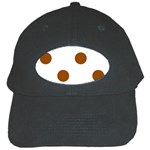 Polka Dots - Brown on White Black Cap