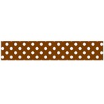 Polka Dots - White on Chocolate Brown Flano Scarf (Large)