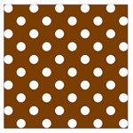 Polka Dots - White on Chocolate Brown Large Satin Scarf (Square)