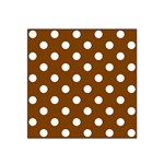 Polka Dots - White on Chocolate Brown Satin Bandana Scarf