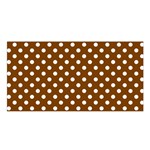 Polka Dots - White on Chocolate Brown Satin Shawl