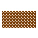 Polka Dots - White on Chocolate Brown Satin Wrap