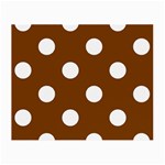 Polka Dots - White on Chocolate Brown Small Glasses Cloth (2 Sides)