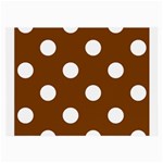 Polka Dots - White on Chocolate Brown Large Glasses Cloth (2 Sides)