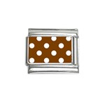 Polka Dots - White on Chocolate Brown Italian Charm (9mm)