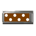 Polka Dots - White on Chocolate Brown Superlink Italian Charm (9mm)
