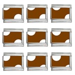 Polka Dots - White on Chocolate Brown 9mm Italian Charm (9 pack)