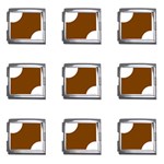 Polka Dots - White on Chocolate Brown Mega Link Italian Charm (9 pack)