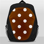 Polka Dots - White on Chocolate Brown Backpack Bag