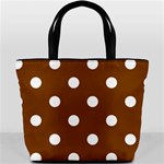 Polka Dots - White on Chocolate Brown Bucket Bag