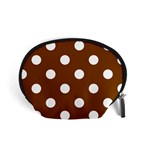Polka Dots - White on Chocolate Brown Accessory Pouch (Small)