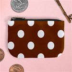 Polka Dots - White on Chocolate Brown Mini Coin Purse
