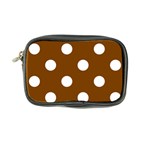 Polka Dots - White on Chocolate Brown Coin Purse