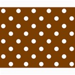 Polka Dots - White on Chocolate Brown Collage 8  x 10 