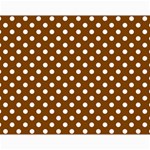 Polka Dots - White on Chocolate Brown Collage 11  x 14 