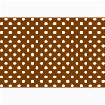 Polka Dots - White on Chocolate Brown Collage 12  x 18 