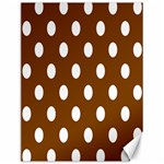 Polka Dots - White on Chocolate Brown Canvas 12  x 16 
