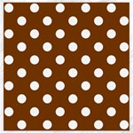 Polka Dots - White on Chocolate Brown Canvas 16  x 16 
