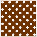 Polka Dots - White on Chocolate Brown Canvas 20  x 20 
