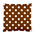 Polka Dots - White on Chocolate Brown Standard Cushion Case (Two Sides)