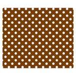 Polka Dots - White on Chocolate Brown Double Sided Flano Blanket (Small)