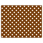 Polka Dots - White on Chocolate Brown Double Sided Flano Blanket (Medium)