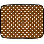 Polka Dots - White on Chocolate Brown Double Sided Fleece Blanket (Mini)