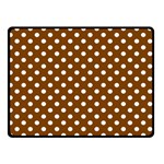 Polka Dots - White on Chocolate Brown Double Sided Fleece Blanket (Small) (Two Sides)