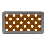 Polka Dots - White on Chocolate Brown Memory Card Reader (Mini)