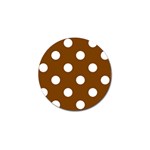 Polka Dots - White on Chocolate Brown Golf Ball Marker (4 pack)