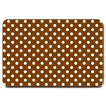 Polka Dots - White on Chocolate Brown Large Doormat