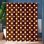 Polka Dots - White on Chocolate Brown Shower Curtain 60  x 72  (Medium)