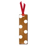 Polka Dots - White on Chocolate Brown Small Book Mark