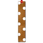 Polka Dots - White on Chocolate Brown Large Book Mark