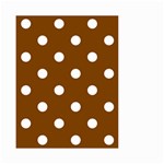 Polka Dots - White on Chocolate Brown Small Garden Flag (Two Sides)