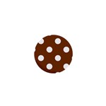 Polka Dots - White on Chocolate Brown 1  Mini Magnet