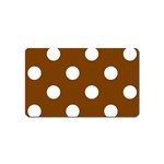 Polka Dots - White on Chocolate Brown Magnet (Name Card)