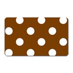 Polka Dots - White on Chocolate Brown Magnet (Rectangular)