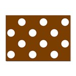 Polka Dots - White on Chocolate Brown Sticker A4 (100 pack)