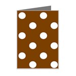Polka Dots - White on Chocolate Brown Mini Greeting Card
