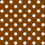 Polka Dots - White on Chocolate Brown ScrapBook Page 8  x 8 
