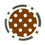 Polka Dots - White on Chocolate Brown Poker Chip Card Guard (10 pack)