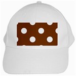 Polka Dots - White on Chocolate Brown White Cap